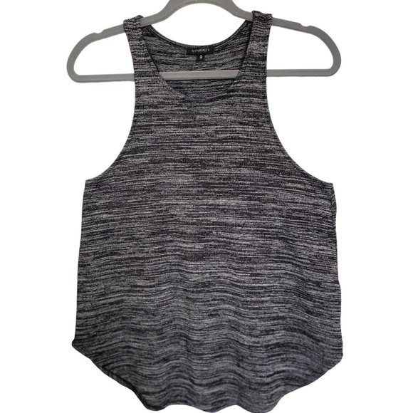 Dynamite Lightweight Knit Racerback Tank Top Medium Heathered Black/Gray - Picture 1 of 6